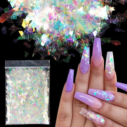 Nail Art Decor 10g Holographic Irregular Sequins Glitter Sparkly Colorful Flakes