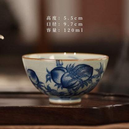 Jingdezhen Blue and White Porcelain Master Cup Dragon Kung Fu Tea Cup
