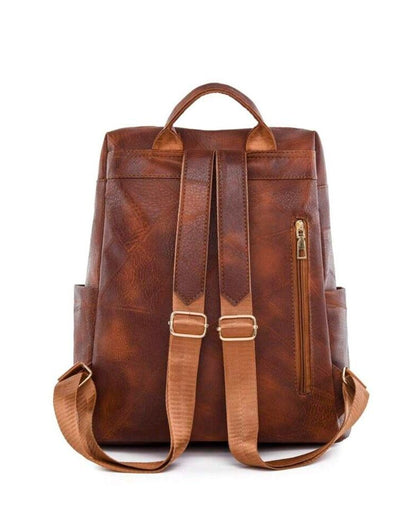 Women Leather Backpack Shoulder Satchel Vintage School Travel Pu Leather Bag