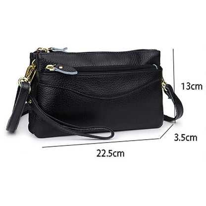 Cow Leather Women's mini Crossbody Shoulder Bag Zipper Clutch Wallets Phone Case