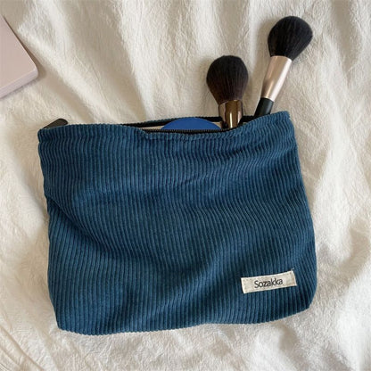 Solid Color Cosmetic Bag Clutch Large Makeup Organizer Bag Beauty Case Purse 1PC