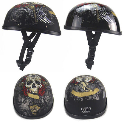 Men Women Motorcycle Half Helmet Retro Motorcycle Helmet DOT Certified Gift