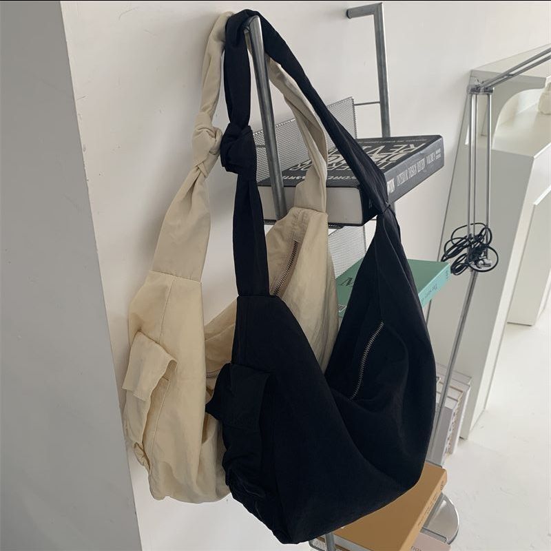Shoulder Bag Nylon Handbag Shoulder Strap Tie Big Dumpling Crossbody Vintage Bag