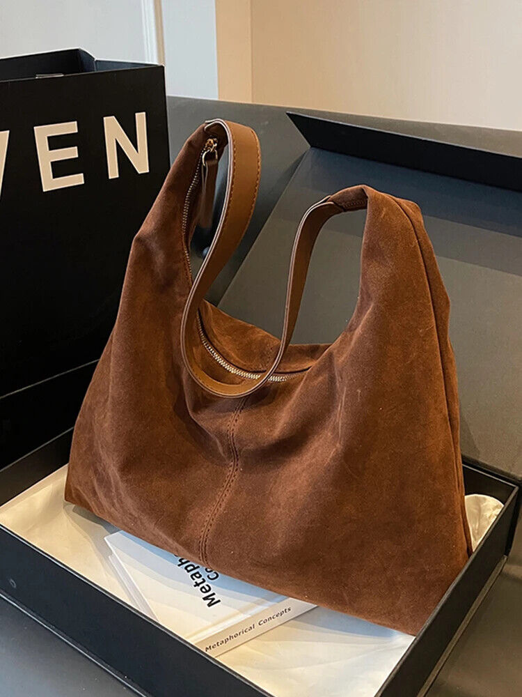 Suede Bag Women 2023 Autumn/winter Popular Shoulder Bag Bucket Bag