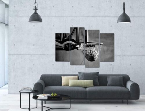 Basketball Sport Monochrome 4 Pieces Canvas Print Wall Art Home Decor Cuadros