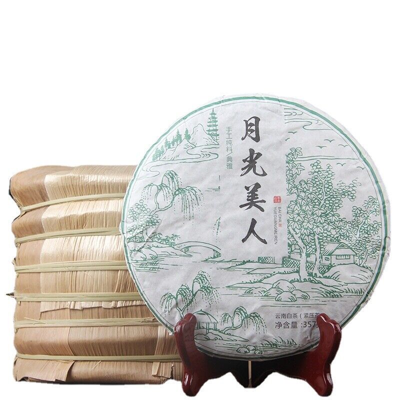 357g/12.59oz Organic Tea Puerh Tea Moonlight White Cake Jingmai Mount Arborvitae