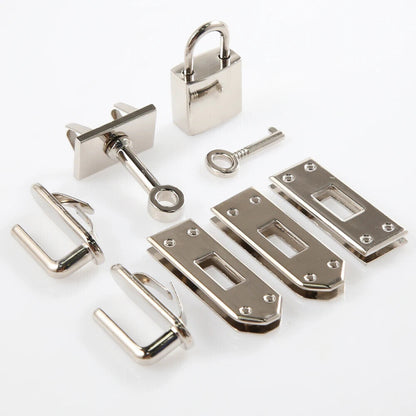 Women Handbags Lock Button 7Pcs Metal Clasp Leather Crafts Purse Bag Accessories
