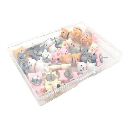 Message Board Thumb Tack 30Pcs Resin Steel Cork Bulletin DIY Decorative Push Pin