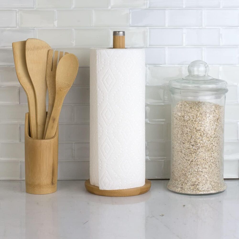 Bamboo Kitchen Organization Bundle Paper Towel Holder & Napkin Holder Set of 2