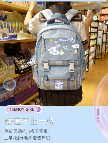 My Melody Kuromi Student Backpack Cinnamoroll Pom Pom Purin Pochacco Schoolbag#h