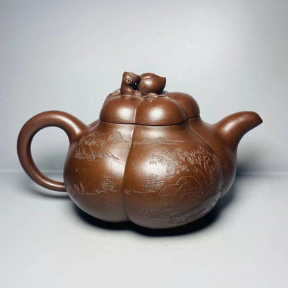 Vintage Chinese Yixing Purple Clay Teapot Zisha Ceremony Ceramic Peach Teaware