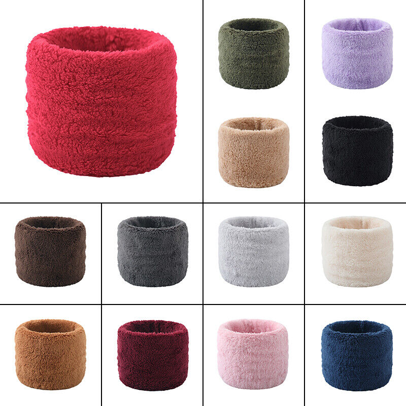 Unisex Winter Warm Plush Ring Scarf Faux Rabbit Fur Headband Collar Bandana