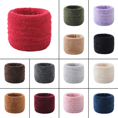 Unisex Winter Warm Plush Ring Scarf Faux Rabbit Fur Headband Collar Bandana