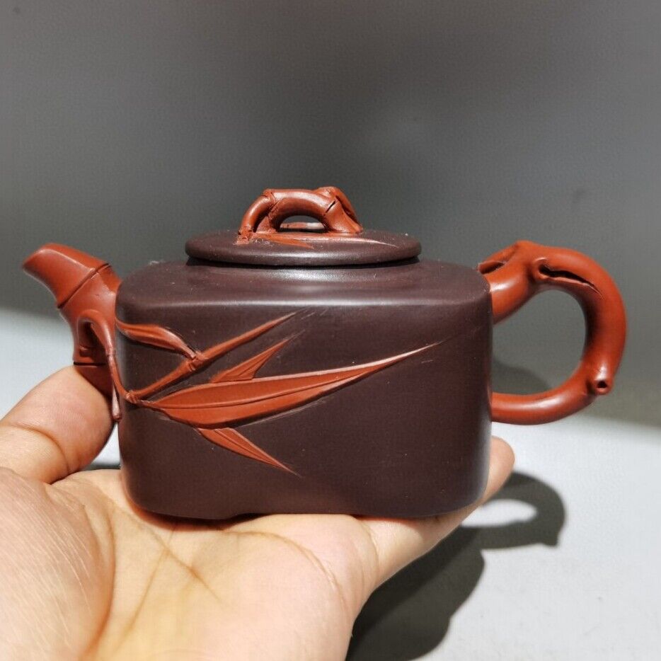 Chinese Yixing Purple Clay Teapot Zisha Ceramic Bamboo Plum Blossom Teaware Nice