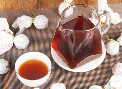 500g Small Grain Tea Ancient Tree Longzhu Tuocha Bulk Bingdao Cooked Pu'er Tea
