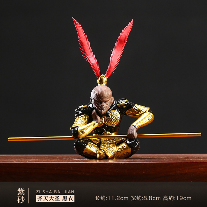 Monkey king statue creative home table decoration on sales yixing zisha tea pet