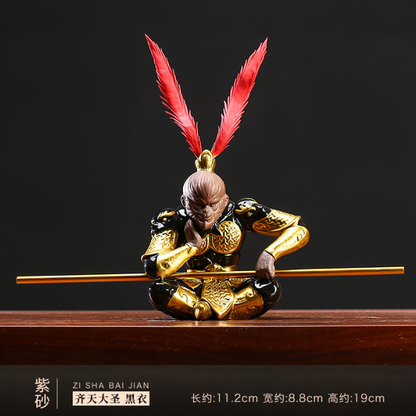 Monkey king statue creative home table decoration on sales yixing zisha tea pet