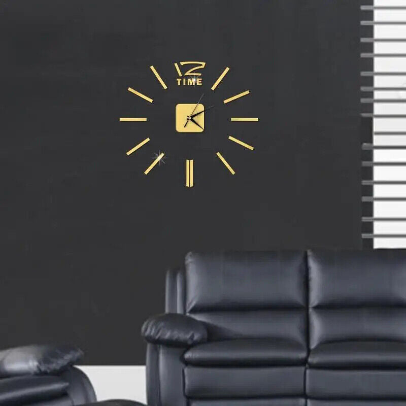 DIY Wall Sticker Clocks Acrylic Home Office Adhesive Mini Living Room Decor 60cm