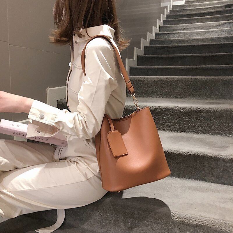 2piece/set Pu Leather Women's Handbags Ladies Tote Women Shoulder Crossbody Bag