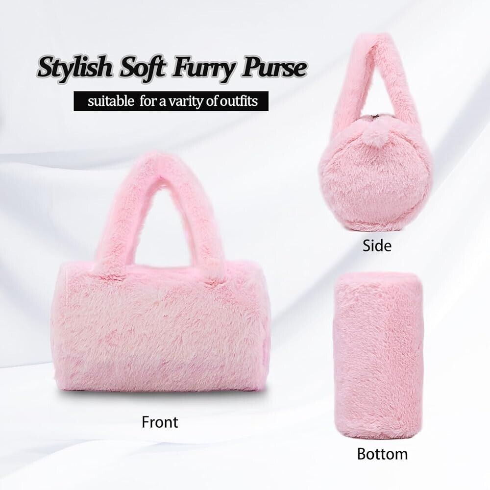 Women Plush Shoulder Bag Fashion Fluffy Crossbody Purse Soft Warm Bag Gift