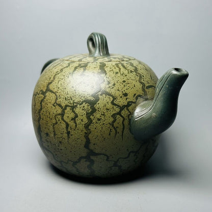 Vintage Chinese Yixing Purple Clay Teapot Zisha Ceramic Watermelon Teaware Large