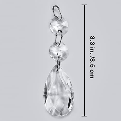 Supla 24 Pcs Teardrop Chandelier Prisms Candle Multi-colored