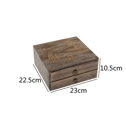 Multilayer Solid Wood Tea Box Tea Cake Storage Box Drawer Type Tea Cabinet Tea