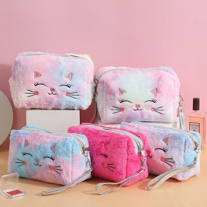 Cosmetic Bag Plush Makeup Purse Beauty Case Travel Toiletry Makeup Bag 7*11*8 cm