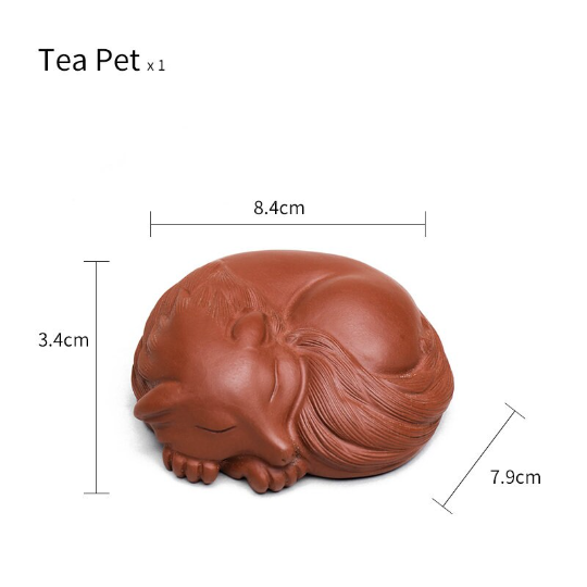Purple Clay Teapet Nine Tailed Fox Zisha Crafts for Home Decor