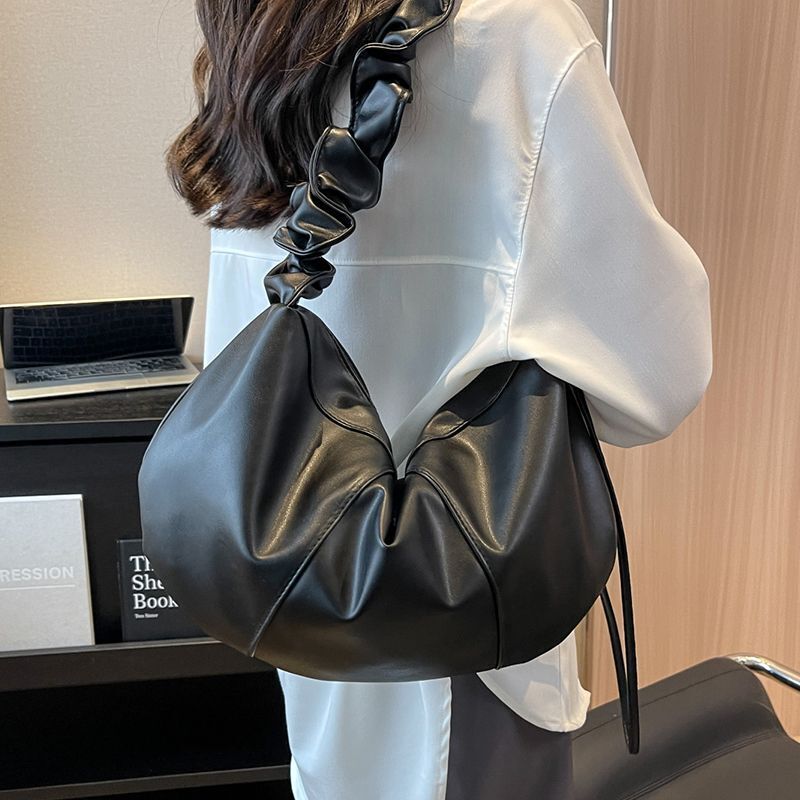 Large Shoulder Bag Soft Leather Crossbody Bags Tote Handbag 42*22*10 CM Zipper