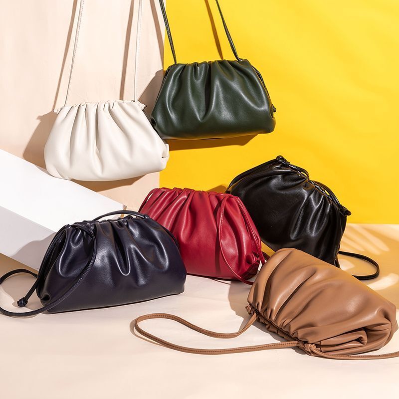 Polyester Pouch Dumpling Cross body Bag Cloud Handbag Soft Clutch Shoulder Purse