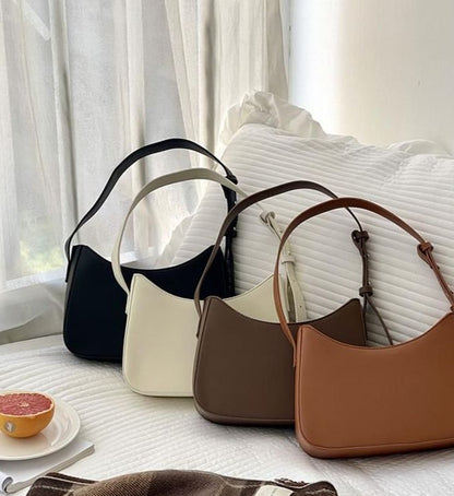 Women Leather Underarm Bag Zipper Casual Traveling Handbag 24*16*17CM/24*14*7 CM