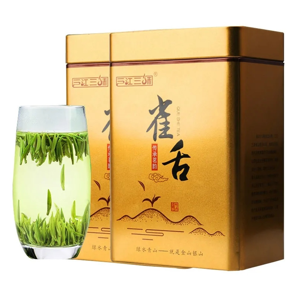 50g Hand Picked Sparrow Tongue Green Tea Gift Box China Organic Jin Tan Que She