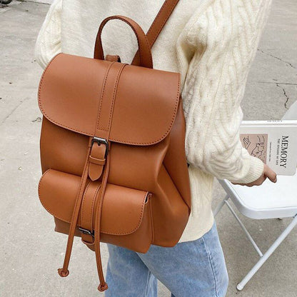 Women Drawstring Backpack Synthetic Leather School Bags Decoration Backpacks 1PC