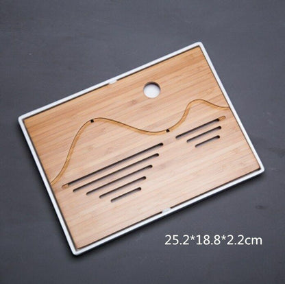 Kung Fu Natural Wood Bamboo Tray Traditional Chinese Bamboo Tea Room Board Table