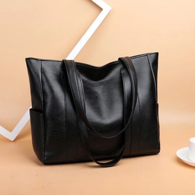 Soft PU Leather Women's Handbag Large Shoulder Tote Bag For Work And Casual