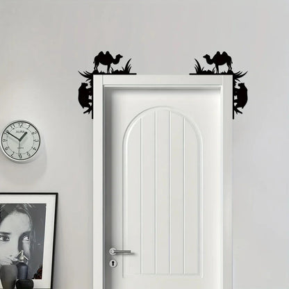 1pc Metal Camel And Bear Decorative Wall Stickers Door Corner Decorations Door