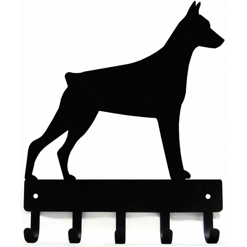 Wall Mounted Hook Up Doberman Dog - Key Hooks Wall Hanging Rack& Keychain Holder