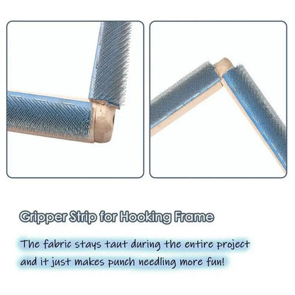 Gripper Strip Metal+Leather Tufting Embroidery Frame Cross Stitch Hook 100x3.2cm