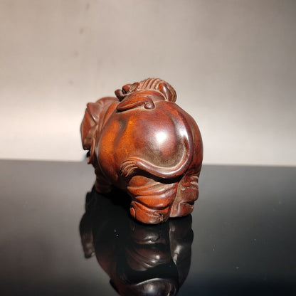 Home decoration bat elephant wooden statue decor living wall wood carved wealth