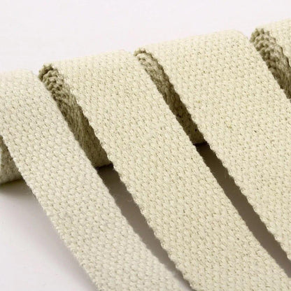 Cotton Webbing Natural Color Canvas Ribbon for Bag Strap Belt DIY Sewing Clothes