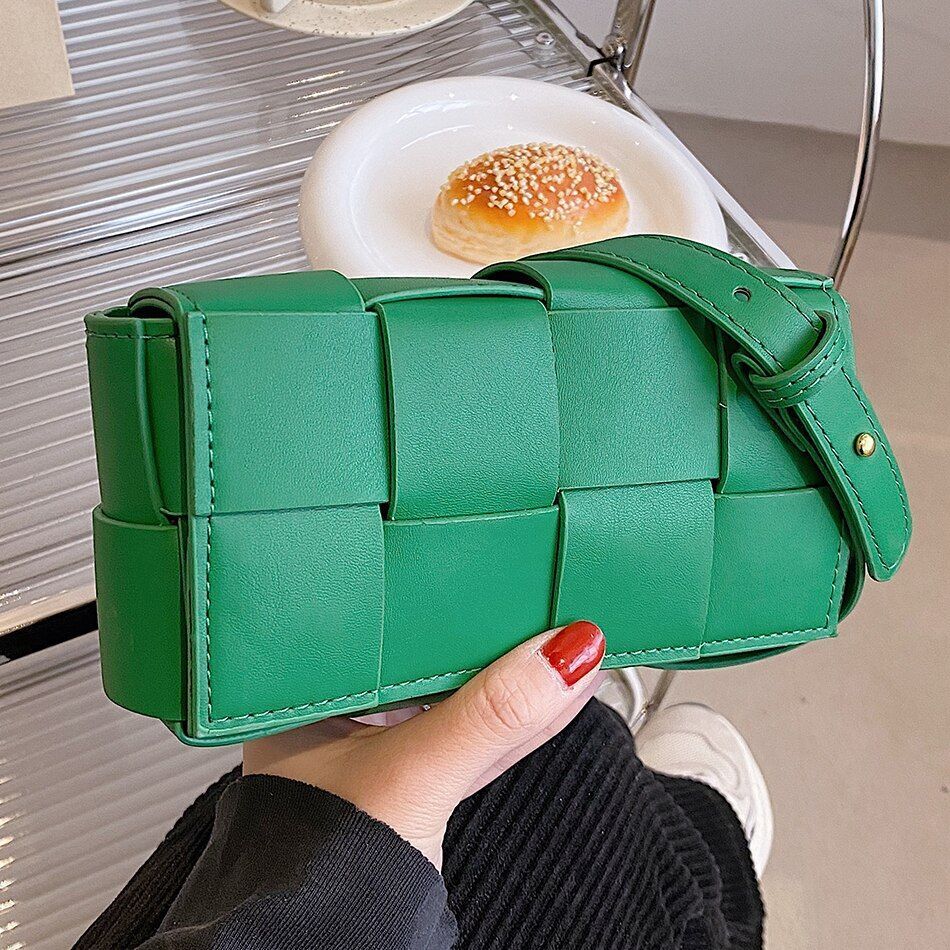 Weave Leather Mini Wallet Luxury Shoulder Bag Fanny Pack Purse Handbag 20*10*5CM