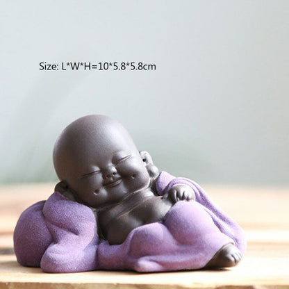 Happy Maitreya Buddha Tea Pet 1Pc Tea Favor Teahouse Ornament Ceramic Home Decor