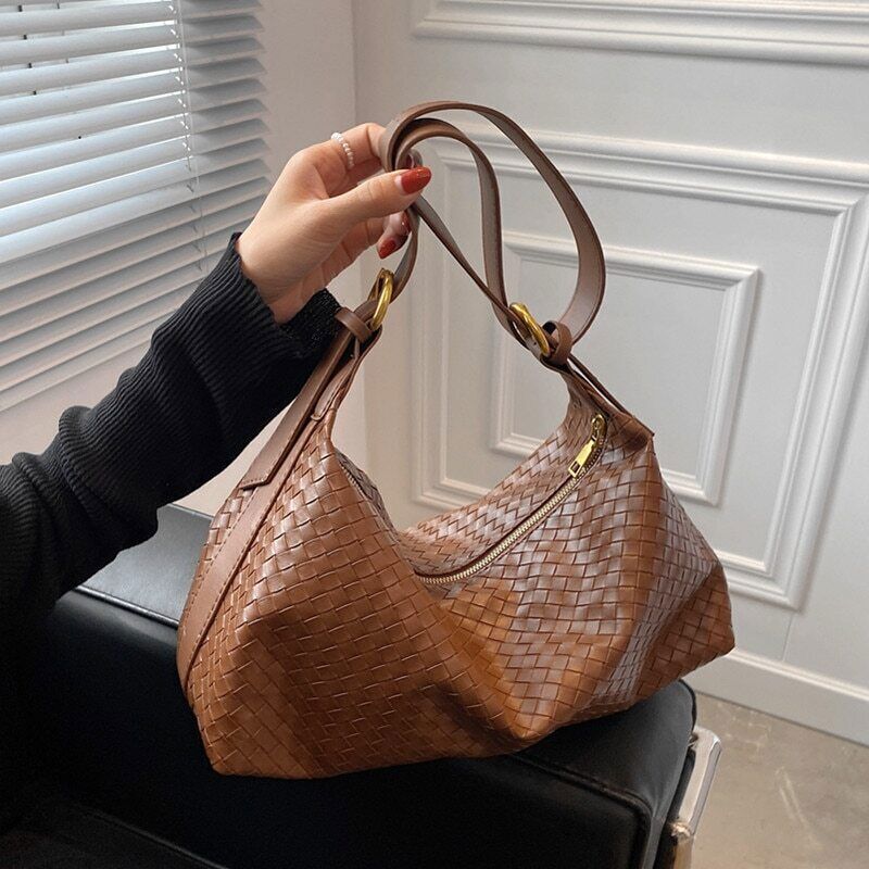 Woven Pattern Crossbody Shoulder Bags Women Large Capacity Ladies Handbags