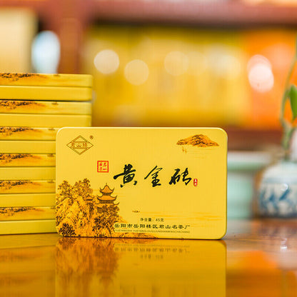 Jun Shan Huang Cha China Yellow Tea Mini Gold Brick Pressed Maojian 45g Box