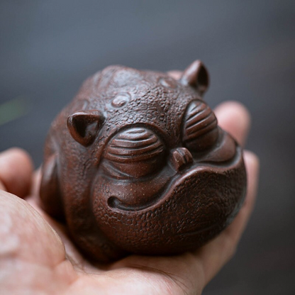 Cute Toad Purple Clay Tea Pet from Yixing
