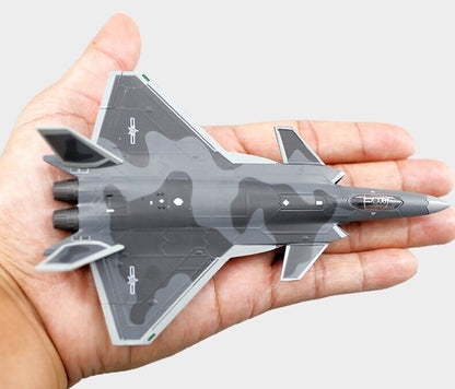 New 1:144 China Air Force J20 Fire Fang Stealth Fighter Aircraft 3D Alloy Model