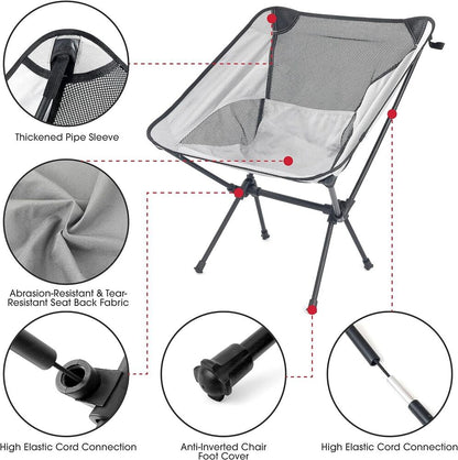 Lightweight Portable Folding Camping Chair Compact Backpacking Outdoor Hiking