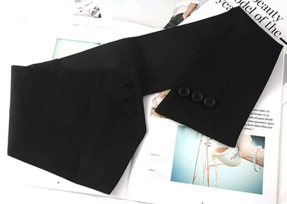 Women Belts Fabric Elastic Embellished Skirt Outer Wear Button Connect Waistband