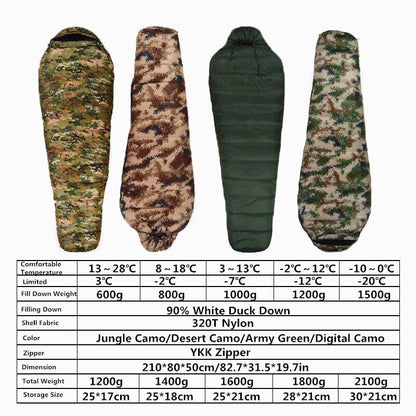 90% Duck Down Sleeping Bag Camping Sleeping Bag Outdoor Travel Hiking